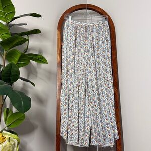 Dippin Daisys LARGE White Cherry Heart Elastic Waist Lounge Casual Beach Pants